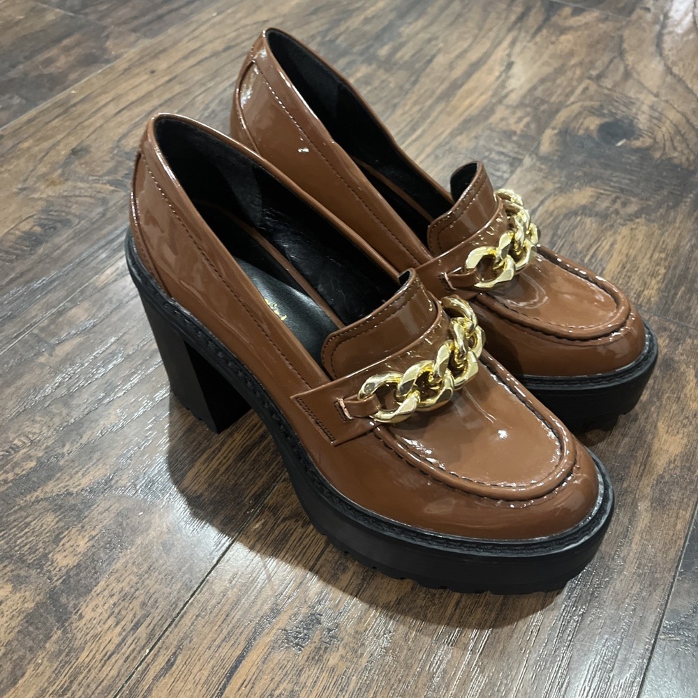 Steve Madden Girl Kassidy Platform Lug Sole Loafer Brown Women's 8.5 - Picture 2 of 10